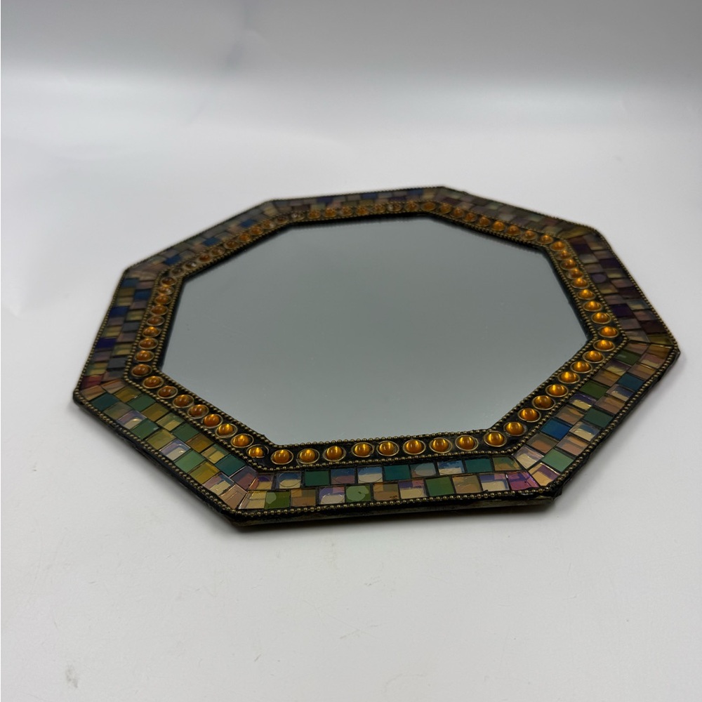 Global Fusion Partylite Octagonal Mirror Candle Tray Wall Hanging 12 Inch